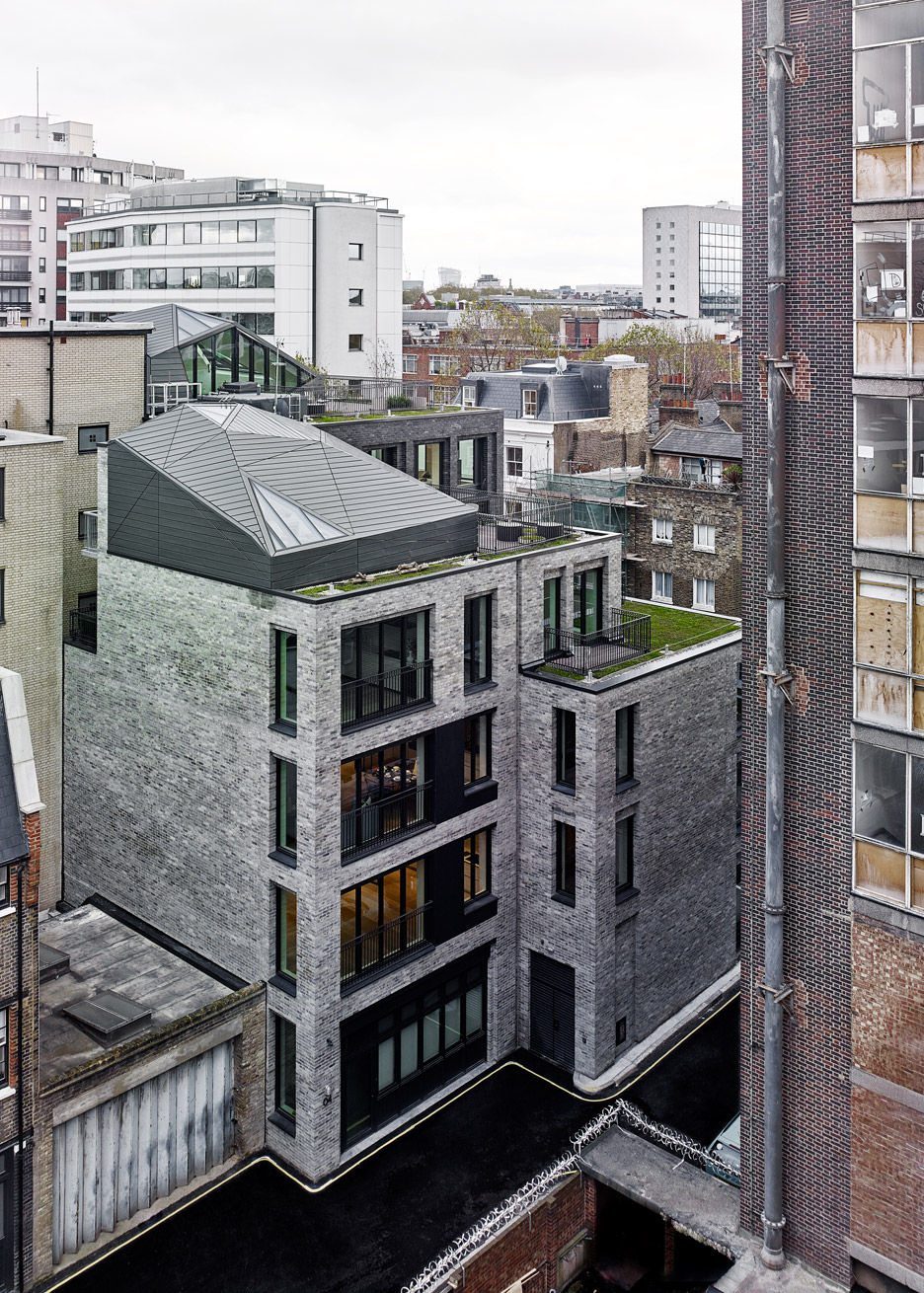 Photograph by Christopher Rudquist Corner House by DSDHA residential mixed-use brick architecture London, UK