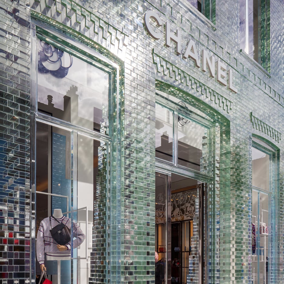 MVRDV replaces Chanel store's traditional facade with glass bricks that are "stronger than concrete"