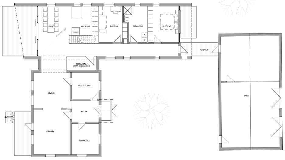 Plan of Øvre Tomtegate 7 by Link Arkitektur residential gabled extension architecture Norway