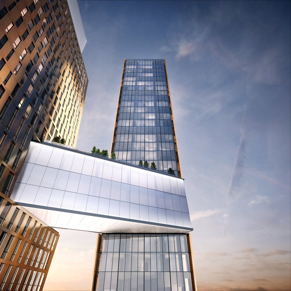 Skybridge with a swimming pool will link pair of Manhattan towers by SHoP