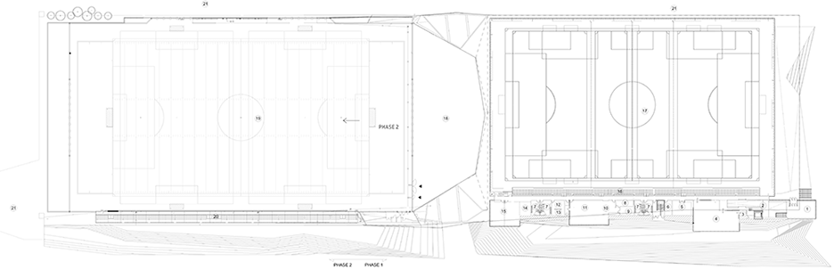 Site plan Stade de Soccer Montreal by Saucier + Perrotte architectes and HCMA in Quebec, Canada