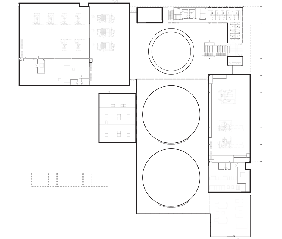 First floor plan of Stanford University Central Energy Facility by ZGF Architects in California, USA