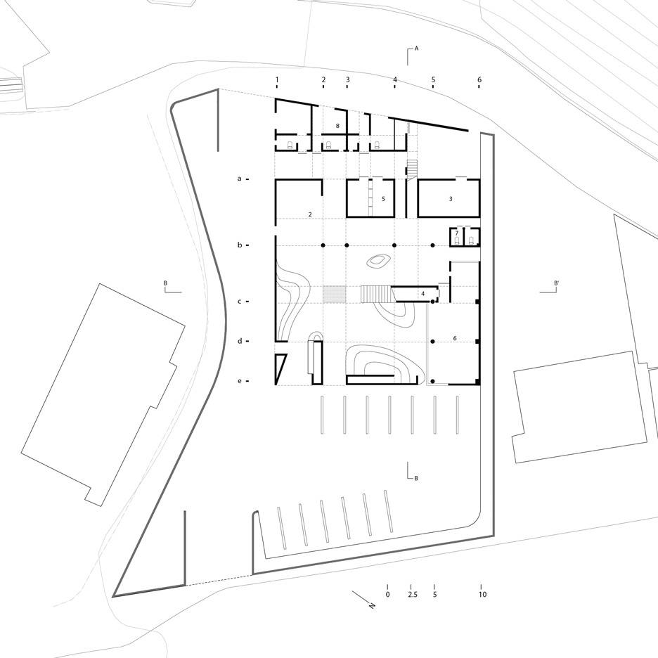 Plan of The Ground Wall in Gimhae, South Korea by FHHH Friends Architects