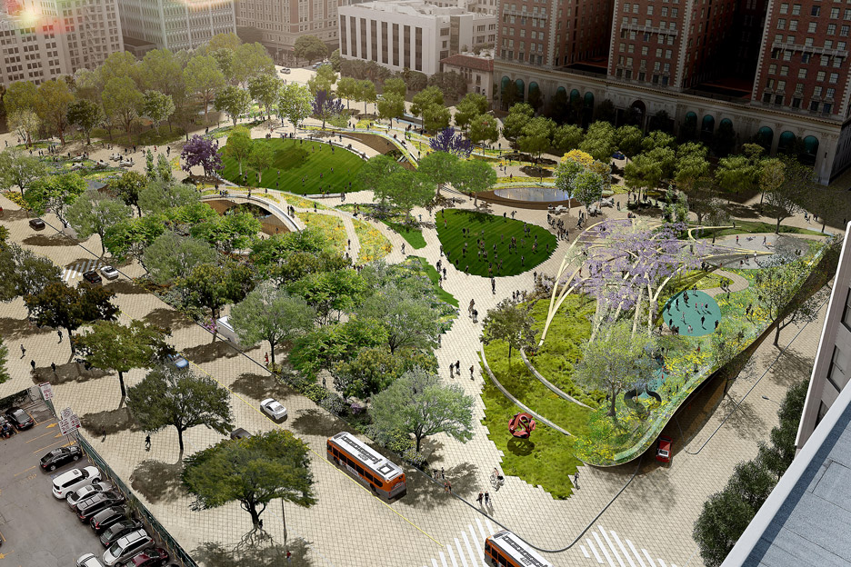 wHY and Civitas Pershing square renovation proposal architecture news Los Angeles LA USA
