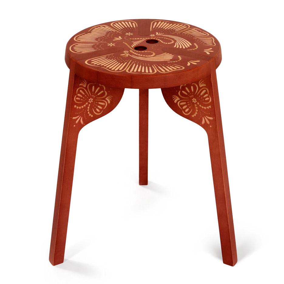 Wingårdhs decorates Tattoo stools using UNESCO-listed wood carving technique