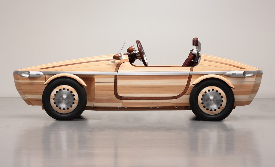 Wooden Toyota Setsuna concept car for Milan design week 2016