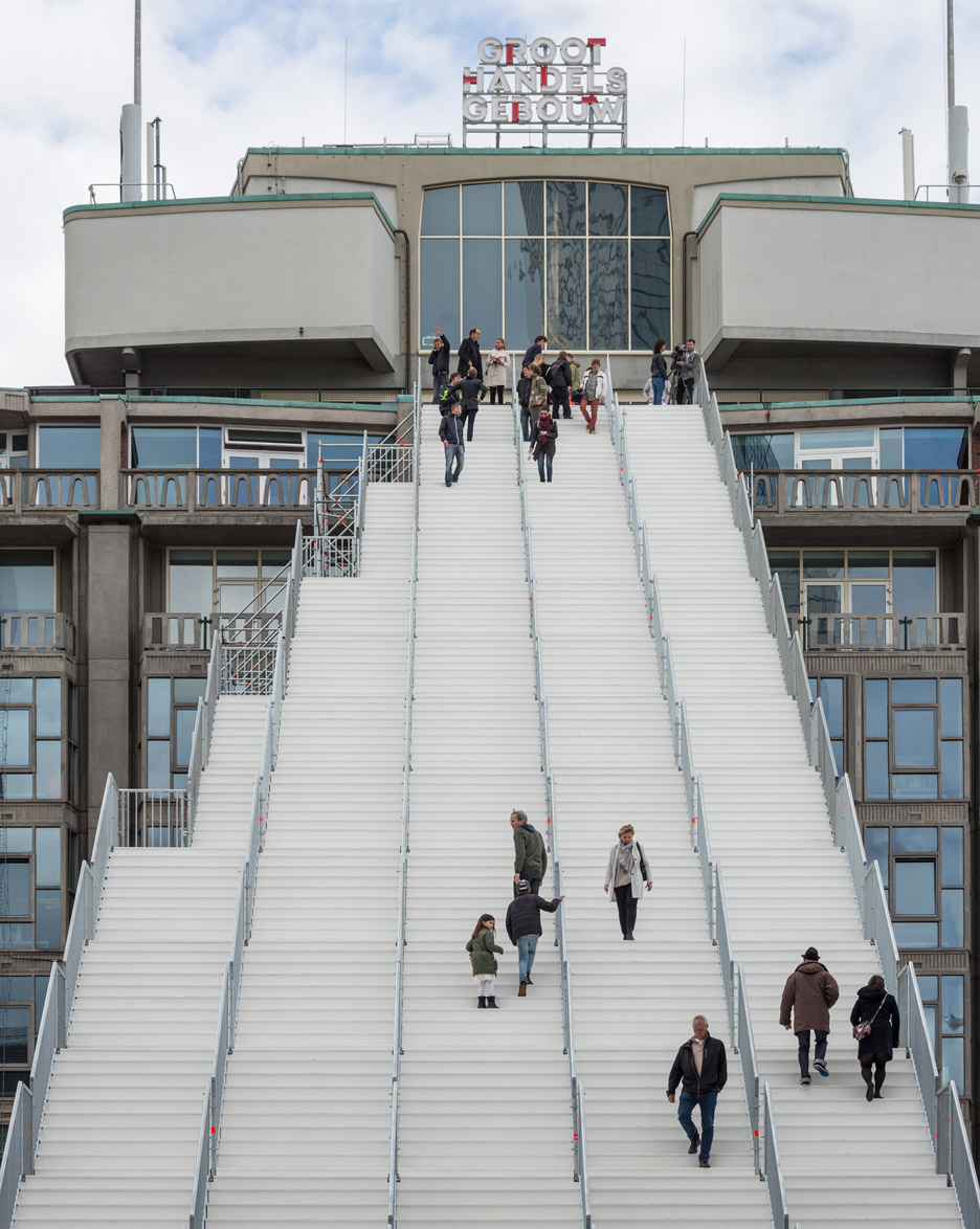 MVRDV completes The Stairs, a giant scaffolding staircase in Rotterdam city centre