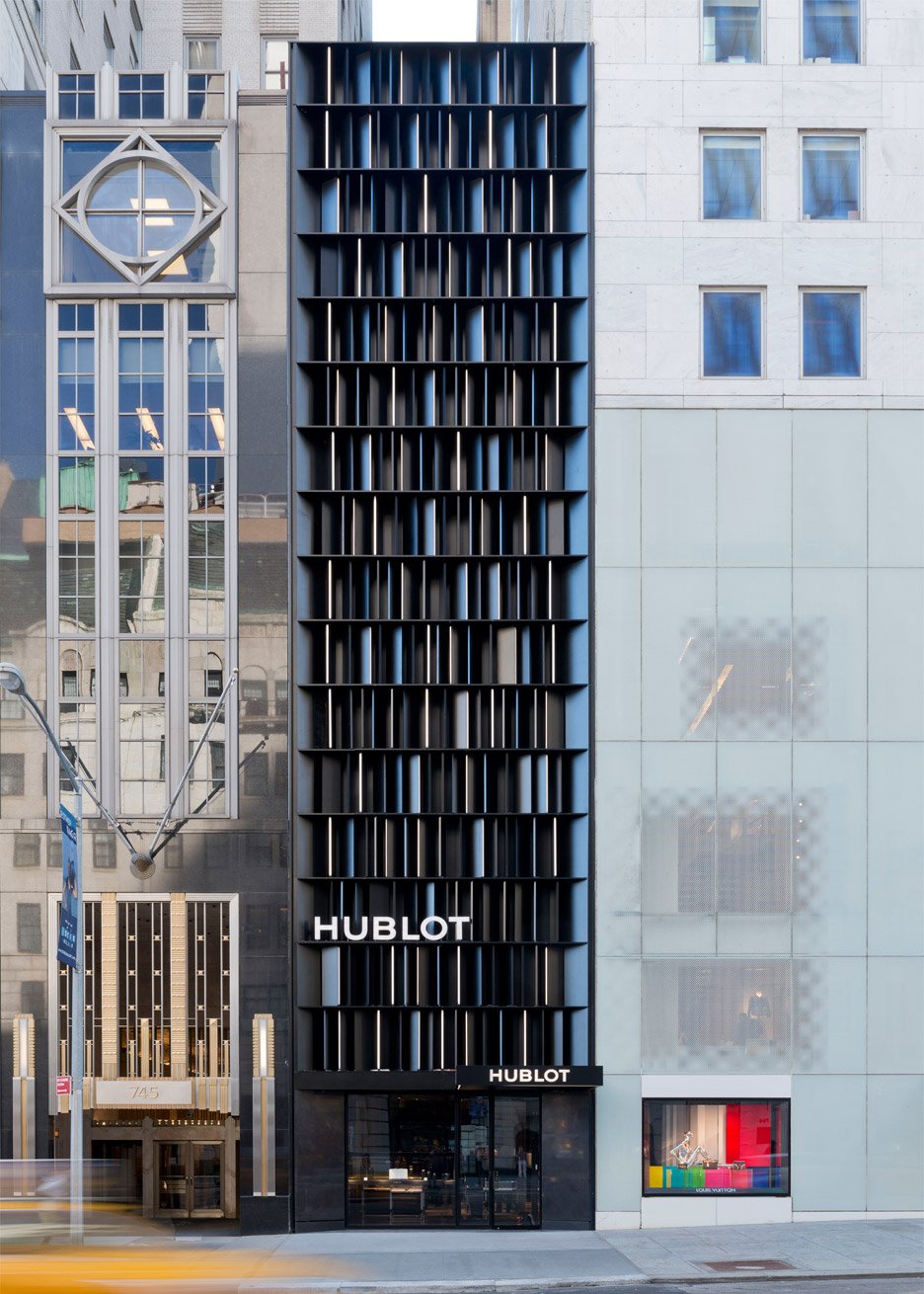 Hublot Fifth Avenue in New York City, retail architecture and interiors by Peter Marino. Photograph by Adrian Wilson