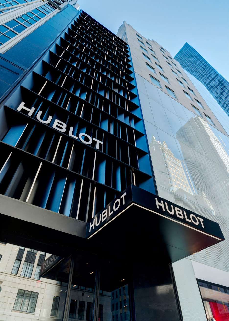 Hublot Fifth Avenue in New York City, retail architecture and interiors by Peter Marino. Photograph by Adrian Wilson