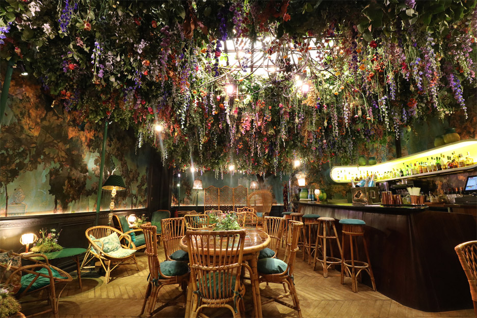 Mayfair flower show Sketch lounge interior in London, UK