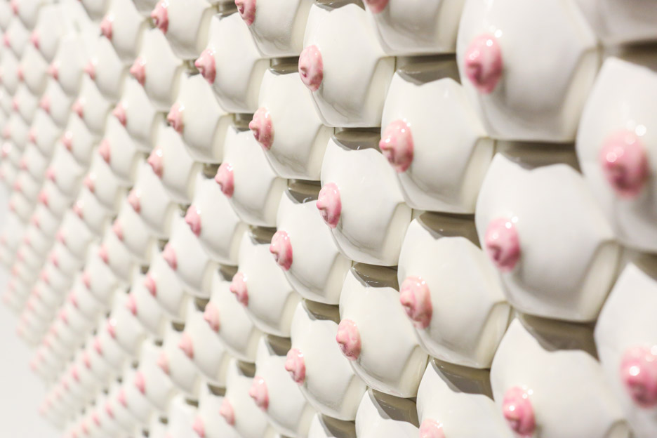 Nipple tiles exhibition by Nicole Nadeau at New York Design Week 2016
