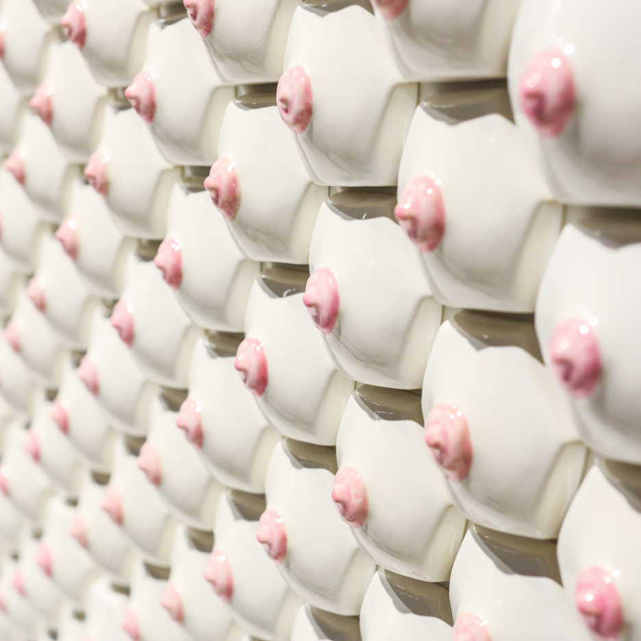 Nipple tiles exhibition by Nicole Nadeau at New York Design Week 2016