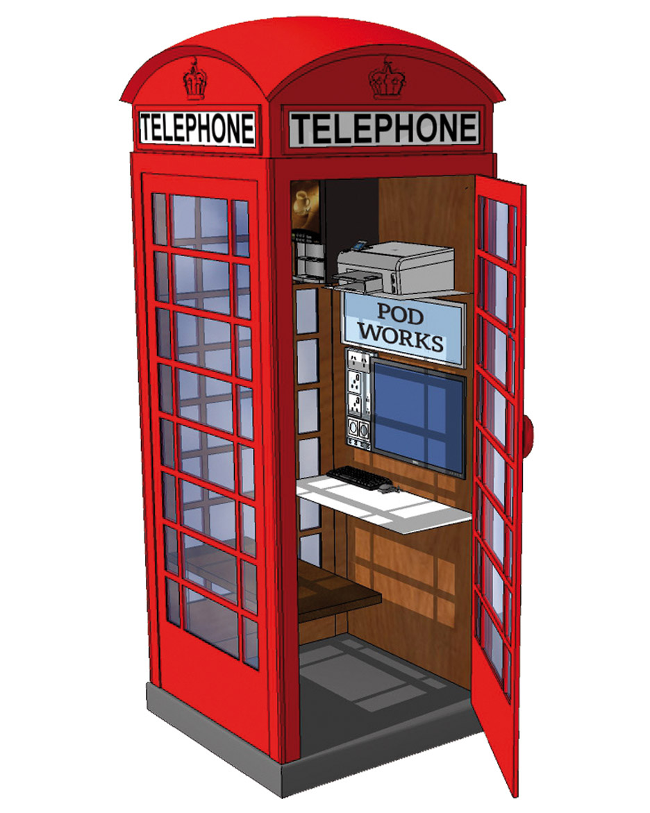Размер телефонной будки в Лондоне