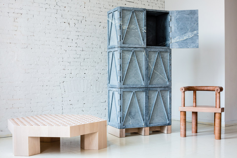 Relief Stone Cabinet in Qualities of Material furniture by Fort Standard at New York Design Week 2016