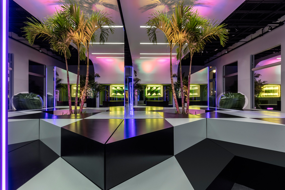 Neon Jungle installation by Rafael de Cardenas in Miami Design District