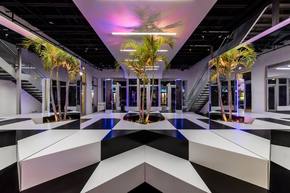 Neon Jungle installation by Rafael de Cardenas in Miami Design District
