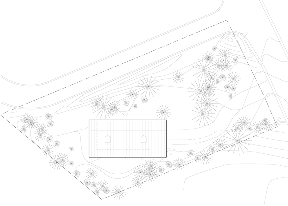 Site plan of Trollhus by Mork Ulnes in California, USA
