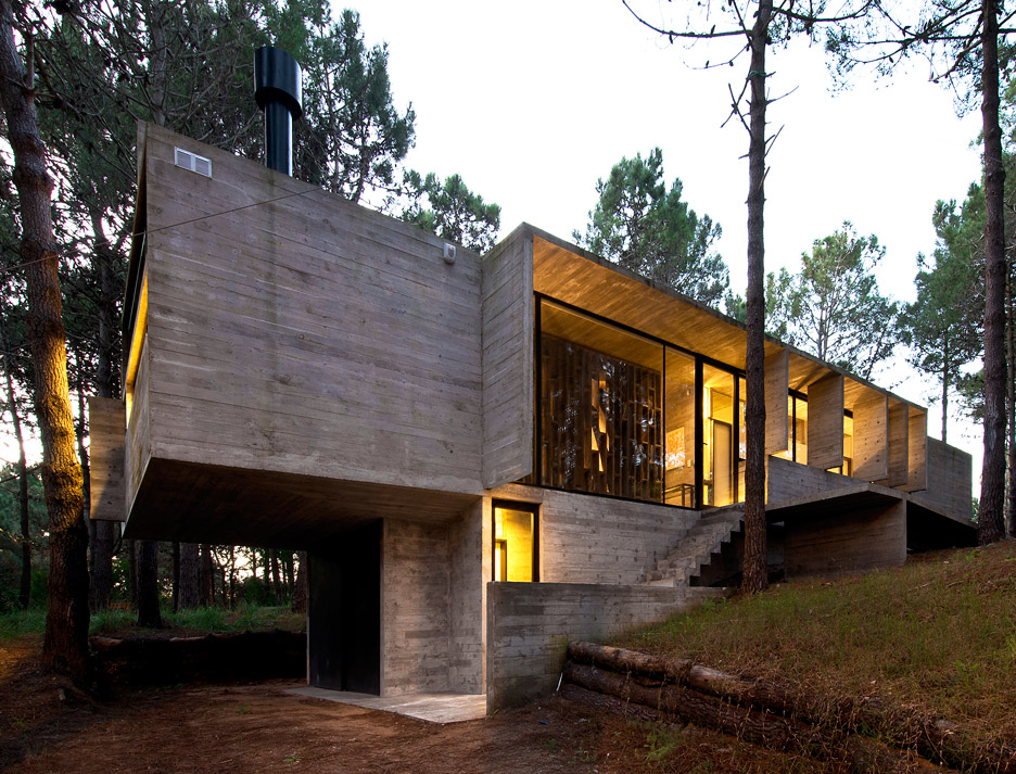 Valeria house by Liciano Kruk and Maria Victoria Besonias which is built in a forest near Buenos Aries