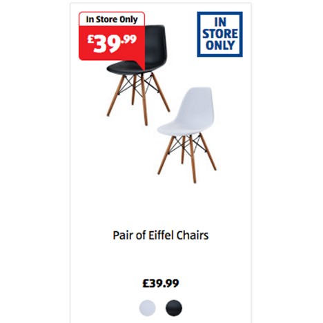 Aldi says replica Eames DSW chair "does not infringe design rights"