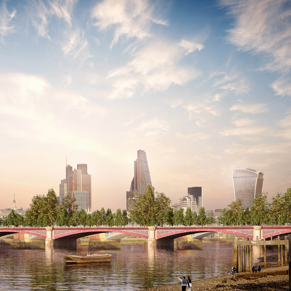 alternative garden bridge allies and morrison-london-blackfriars existing green space park infrastructure dezeen