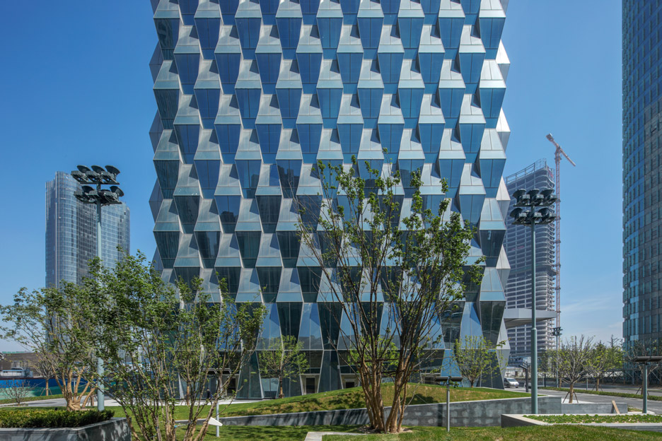 Beijing Greenland Centre by skidmore Owings and Merill is a 55 storey tower with prism-like glass cladding