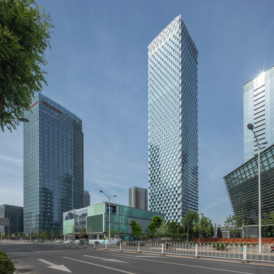 Beijing Greenland Centre by skidmore Owings and Merill is a 55 storey tower with prism-like glass cladding