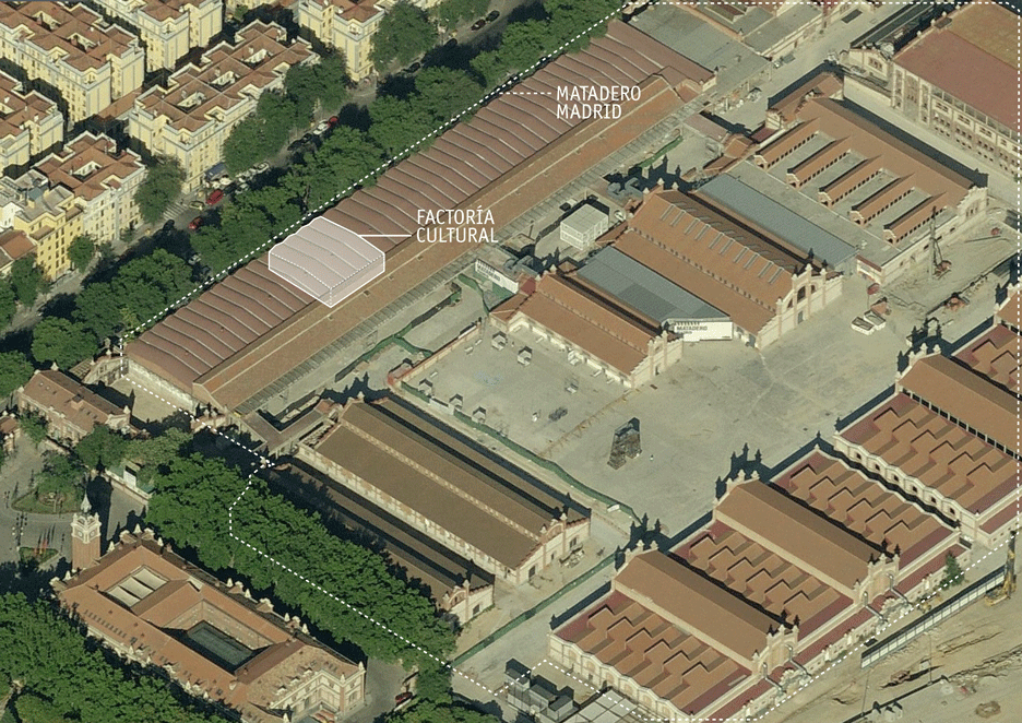 Factoria Cultural Matadero in Madrid by Office for Strategic Spaces repurposes a disused industrial building as a working space