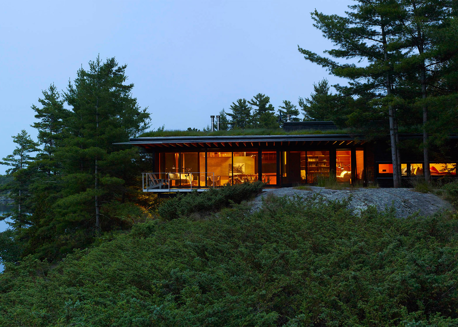Ian Macdonald Hides Ontario Island Cottage Within A Forest
