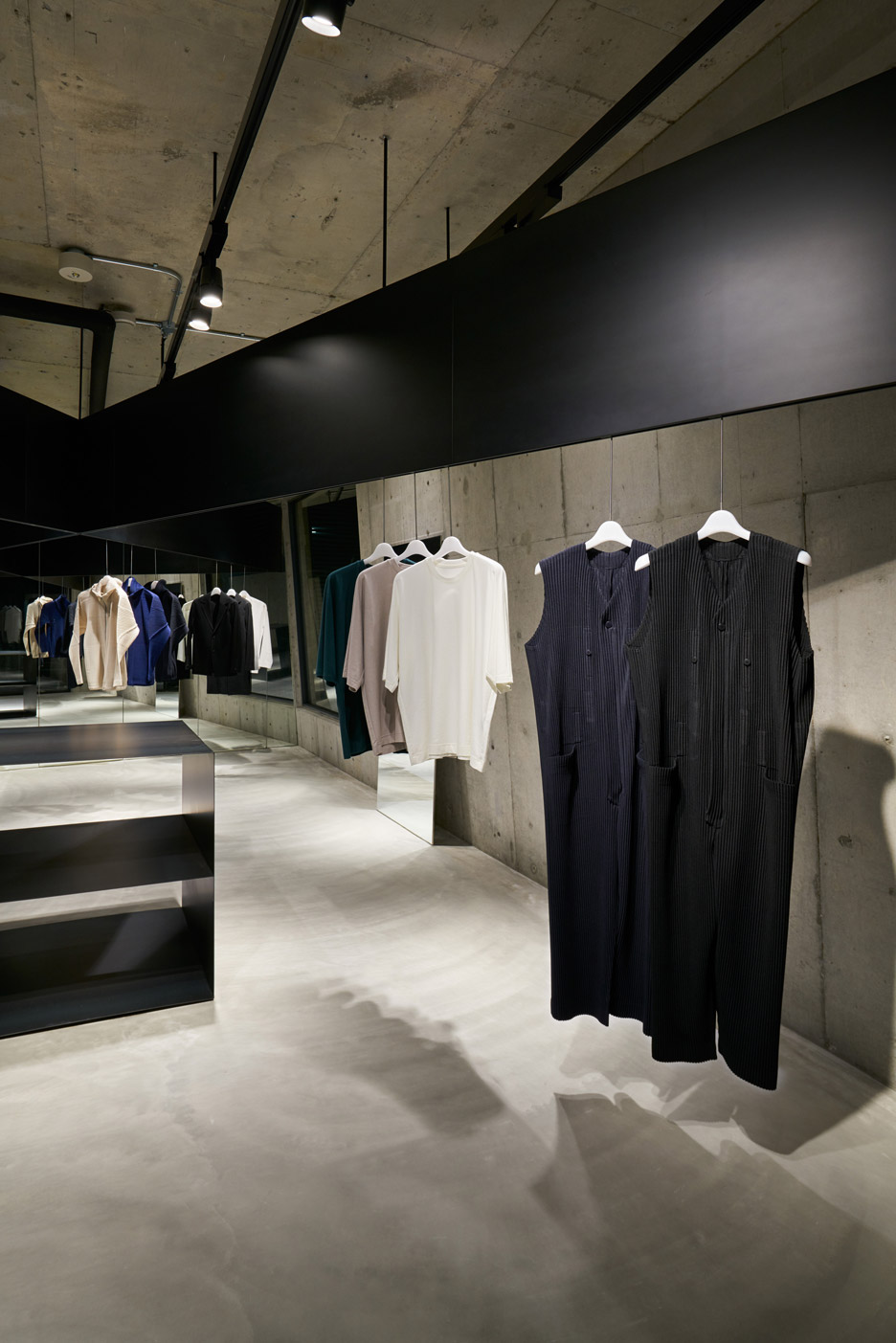 issey miyake homme plisse store by naoto fukasawa transforms a concrete building in Japan