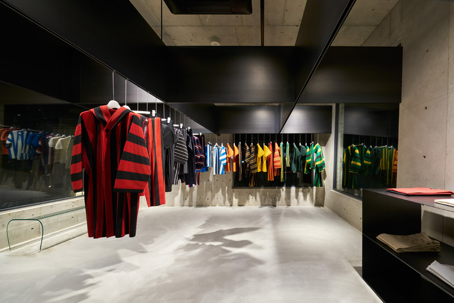issey miyake homme plisse store by naoto fukasawa transforms a concrete building in Japan