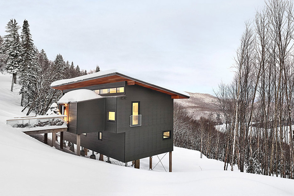 Laurentian Ski Chalet in Quebec, Canada by Robitaille Curtis architecture