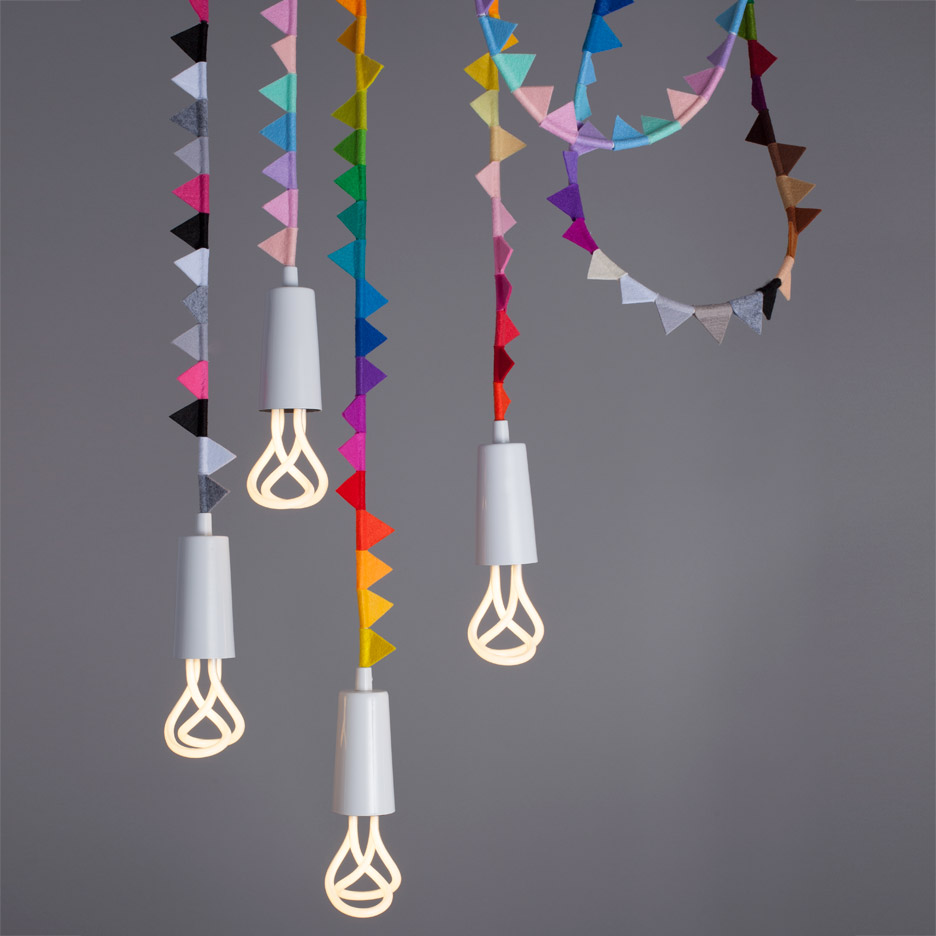 modern Family collection by Plumen adds bunting to it's classic pendant lights