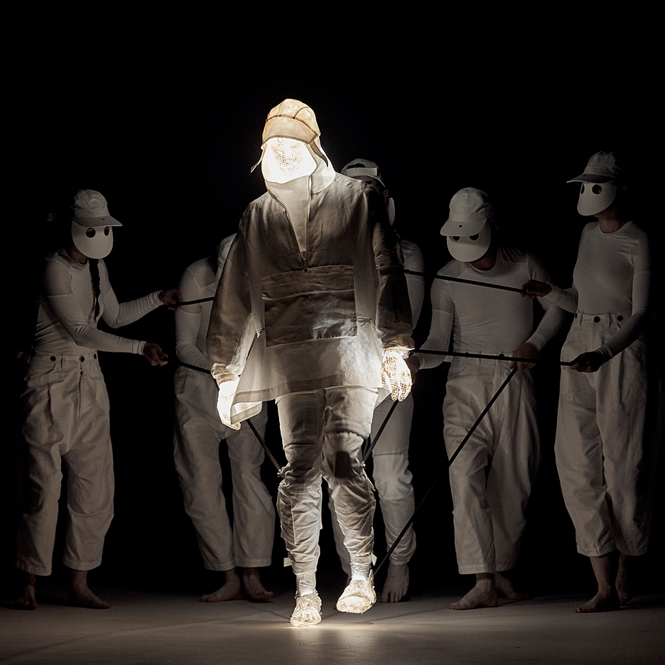Aitor Throup shows New Object Research fashion collection on life-size puppets