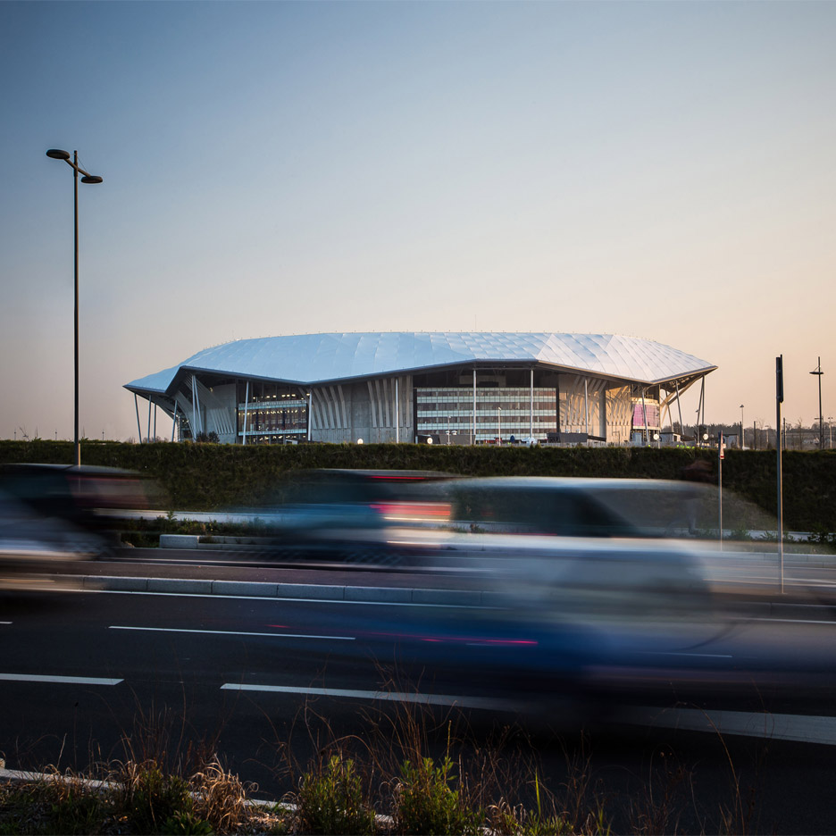 Parc Olympique Lyonnais by Populous in Lyon, France, stadium architecture for Euro 2016