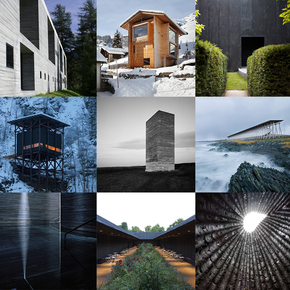 Popular projects by Peter Zumthor feature on Dezeen's latest Pinterest board