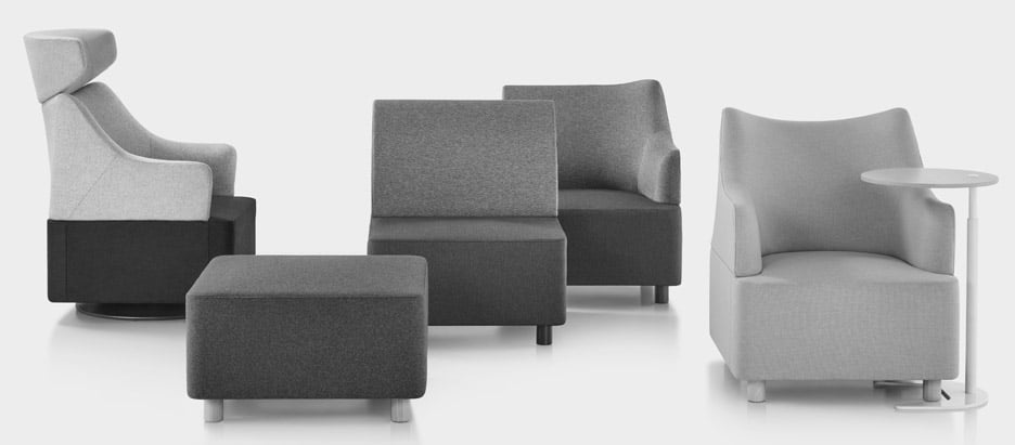 Plex modular lounge system designed by Industrial Facility for Herman Miller shown at NeoCon 2016