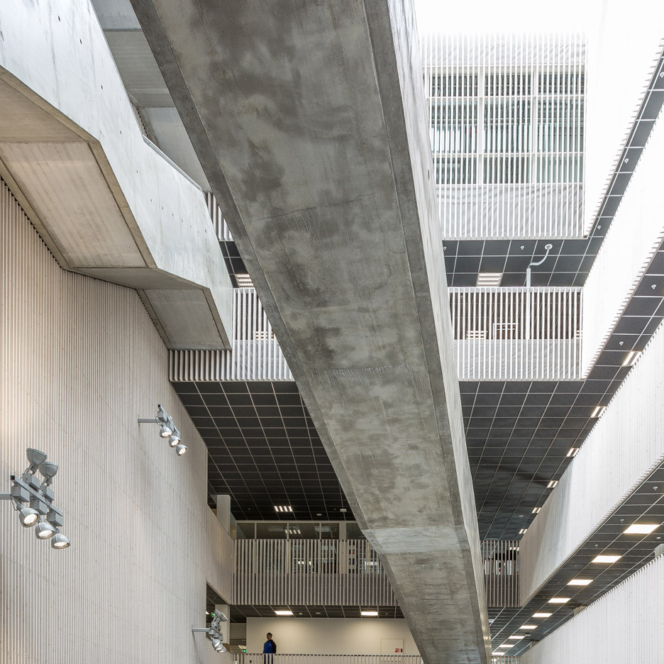 KRONA centre by Mecanoo and Code features zigzagging concrete staircases