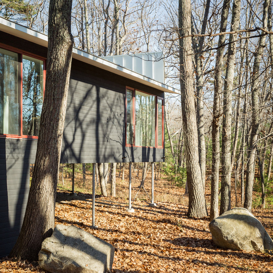 Carol A Wilson reuses ranch house foundations to build Maine retreat