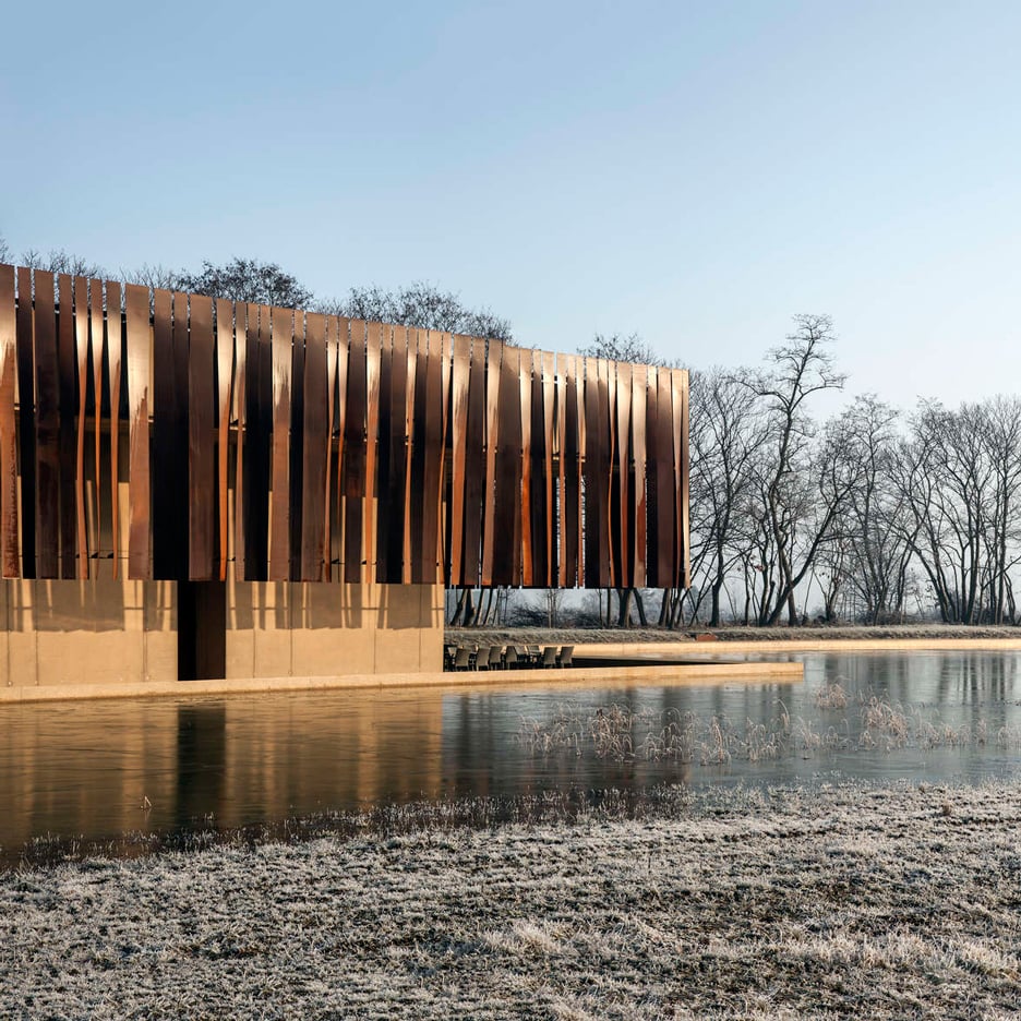 Coussée & Goris and RCR Arquitectes use iron-coloured concrete for Belgian crematorium