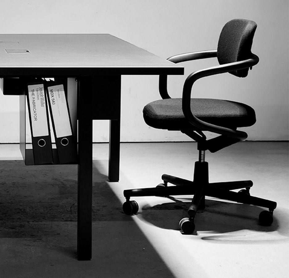 Bespoke Silhouette desks designed by Pernilla Ohrstedt for the Dezeen office
