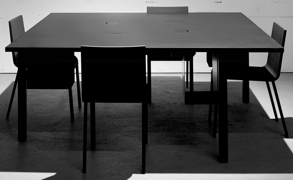 Bespoke Silhouette desks designed by Pernilla Ohrstedt for the Dezeen office