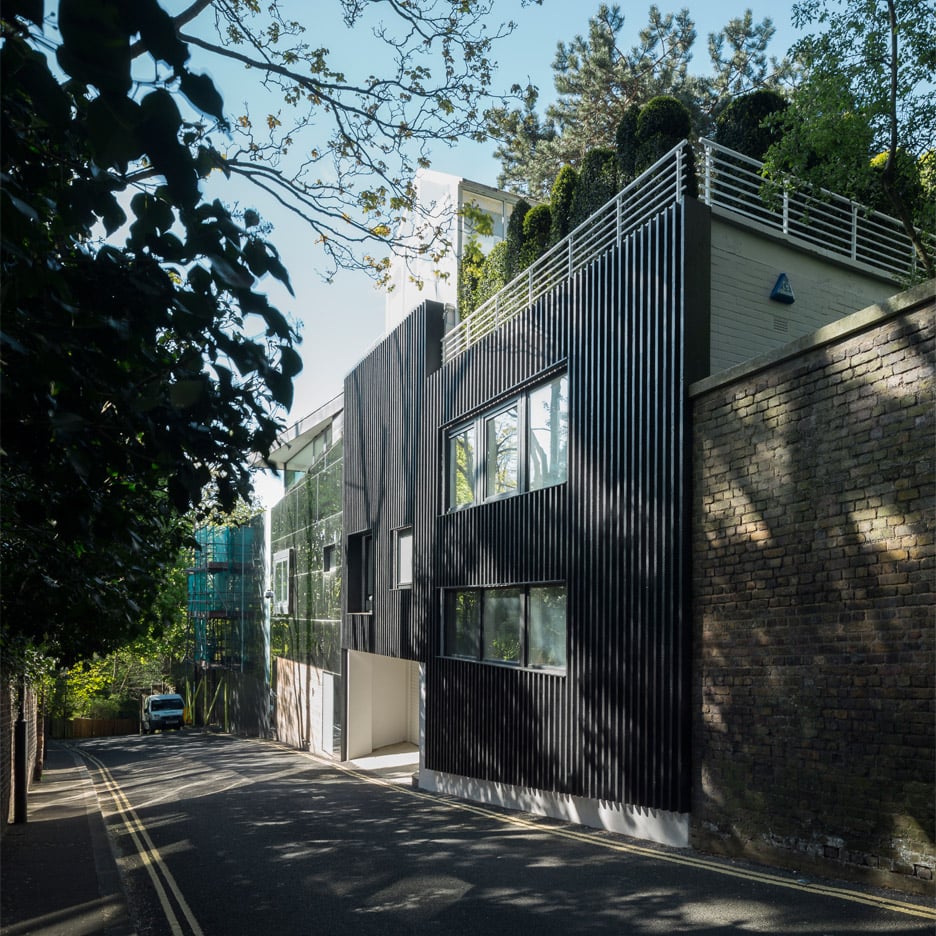 Denizen Works adds burnt wood cladding to Modernist house in London's Highgate