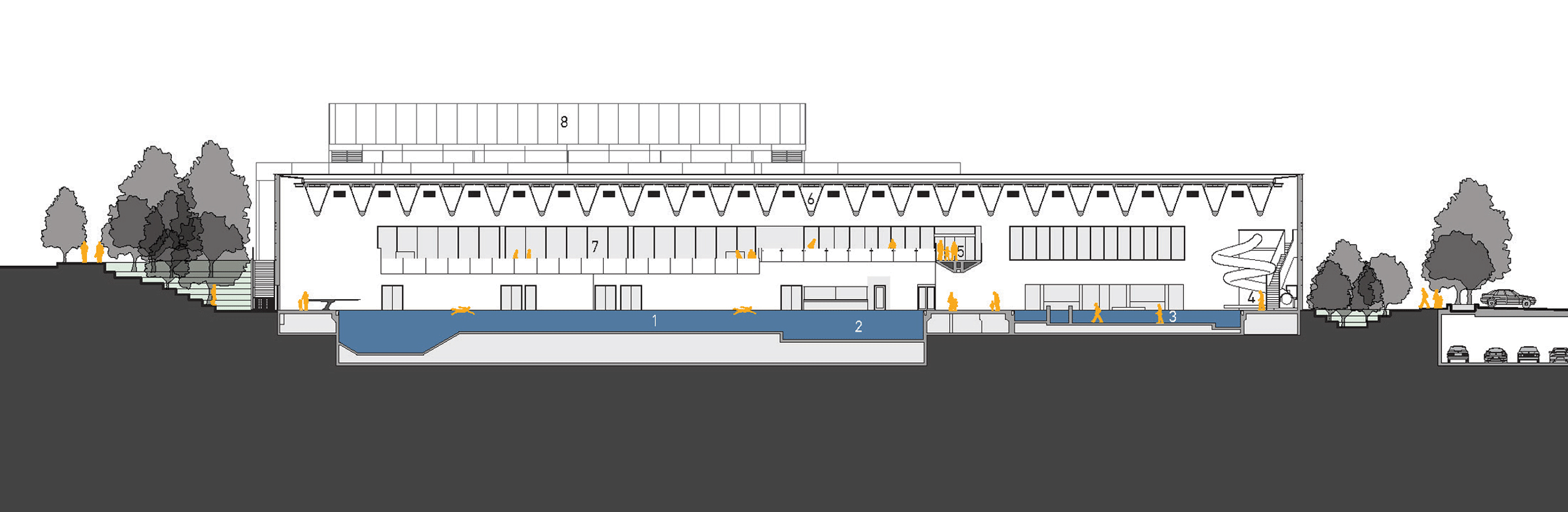 Guilford Aquatics Centre by Bing Thom Architects