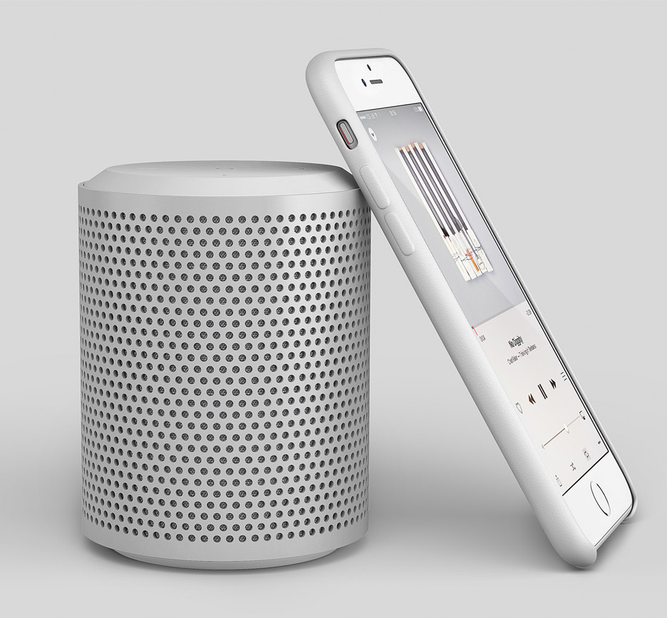 Blond designs portable speaker and charging tray for "interior conscious consumer"