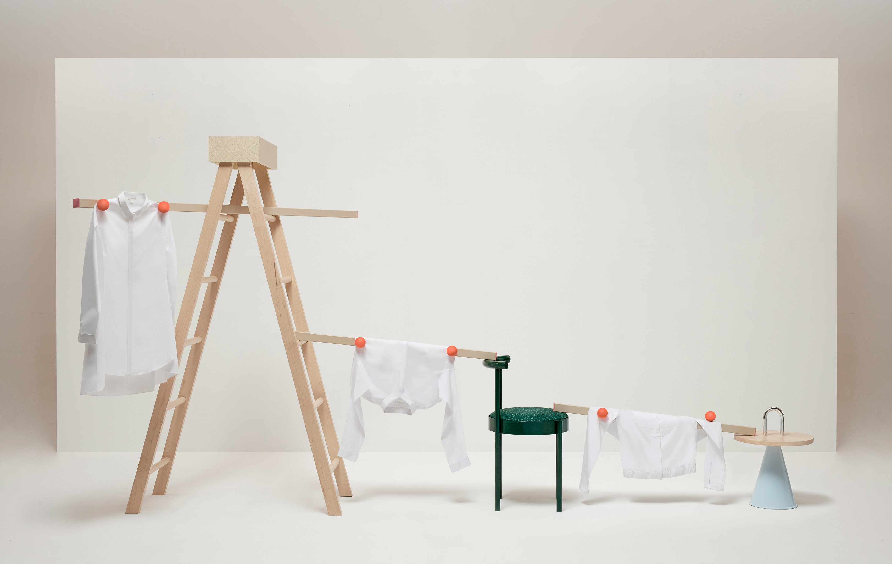 COS and Daniel Emma emphasise the classic white shirt with set of installations