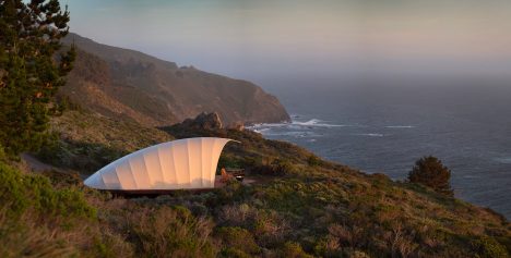 Autonomous Tent creates a remote glamping spot on a California clifftop