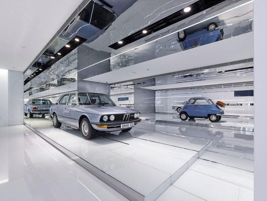 Beijing BMW museum features hanging Chinese gates made of fabric