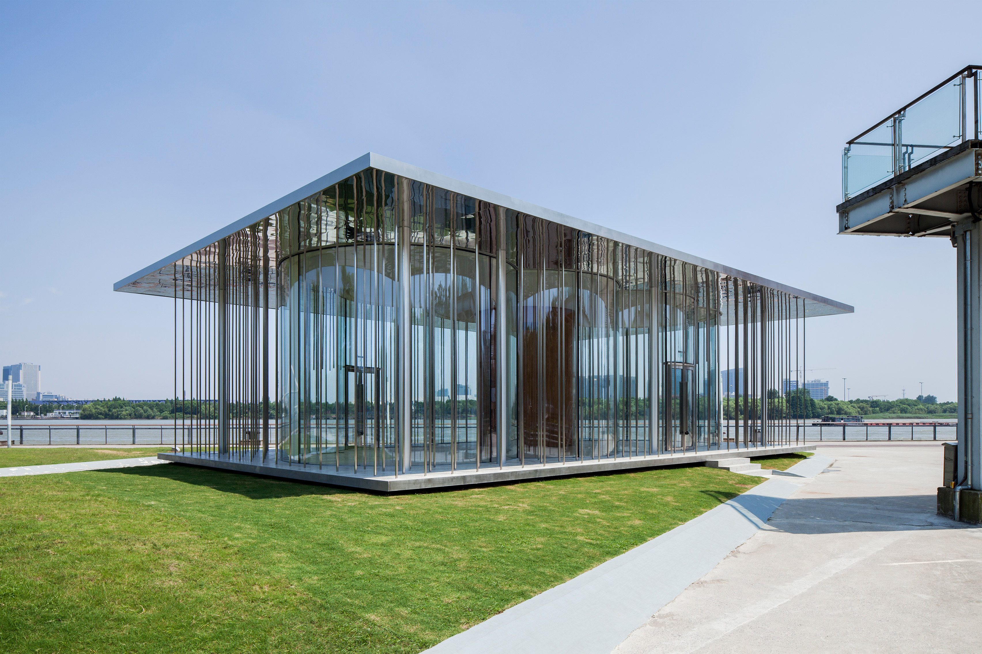 Schmidt Hammer Lassen's Cloud Pavilion is an ephemeral glass-walled events space in Shanghai