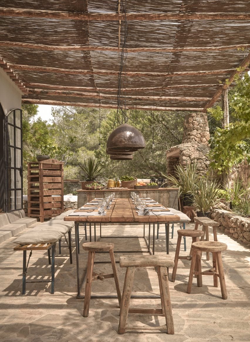 La Granja Ibiza is a members-only retreat with a rustic setting 