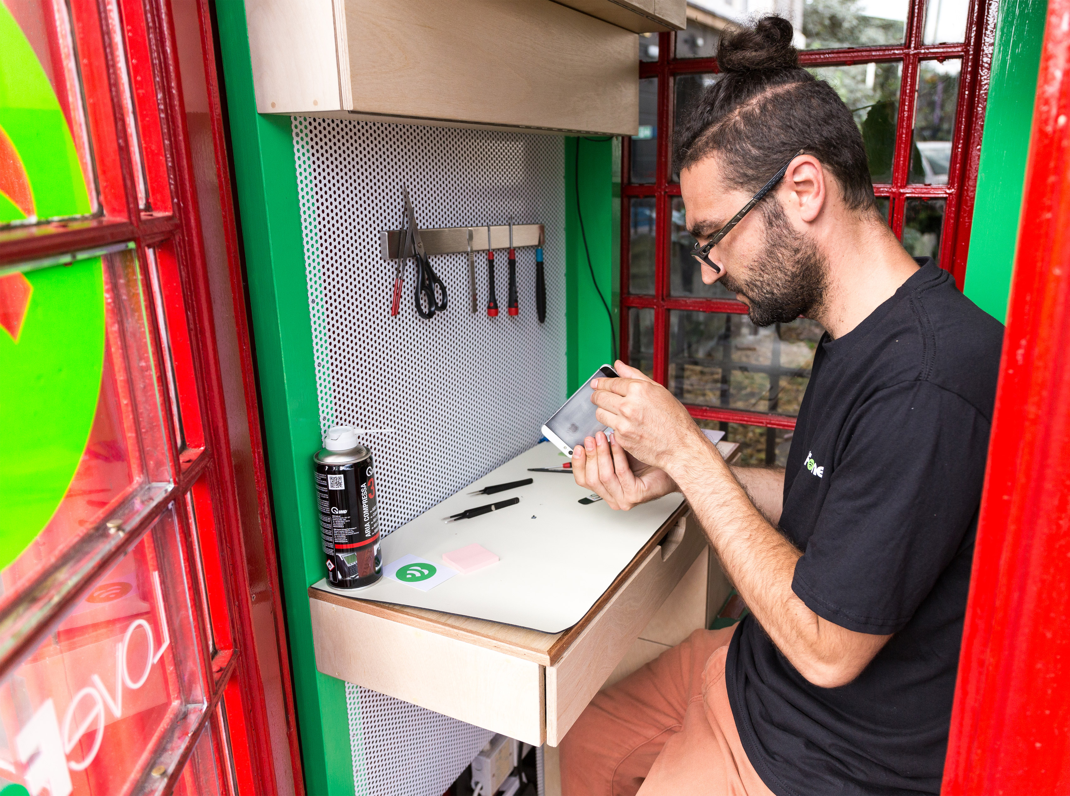 Lovefone turns UK's disused phone booths into tiny repair shops